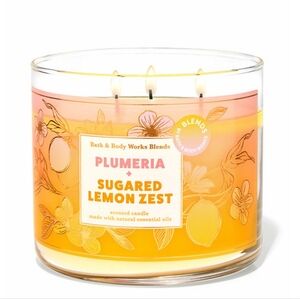 Bath & Body Works 3 Wick Candle Plumeria & Sugared Lemon Zest